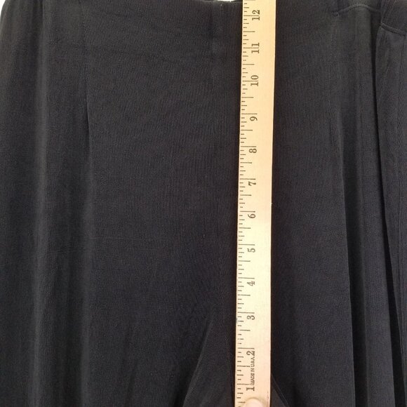 Chico's Travelers Pants Women’s XL Short Slinky Wide Leg Pull On Crop Black - Picture 11 of 12